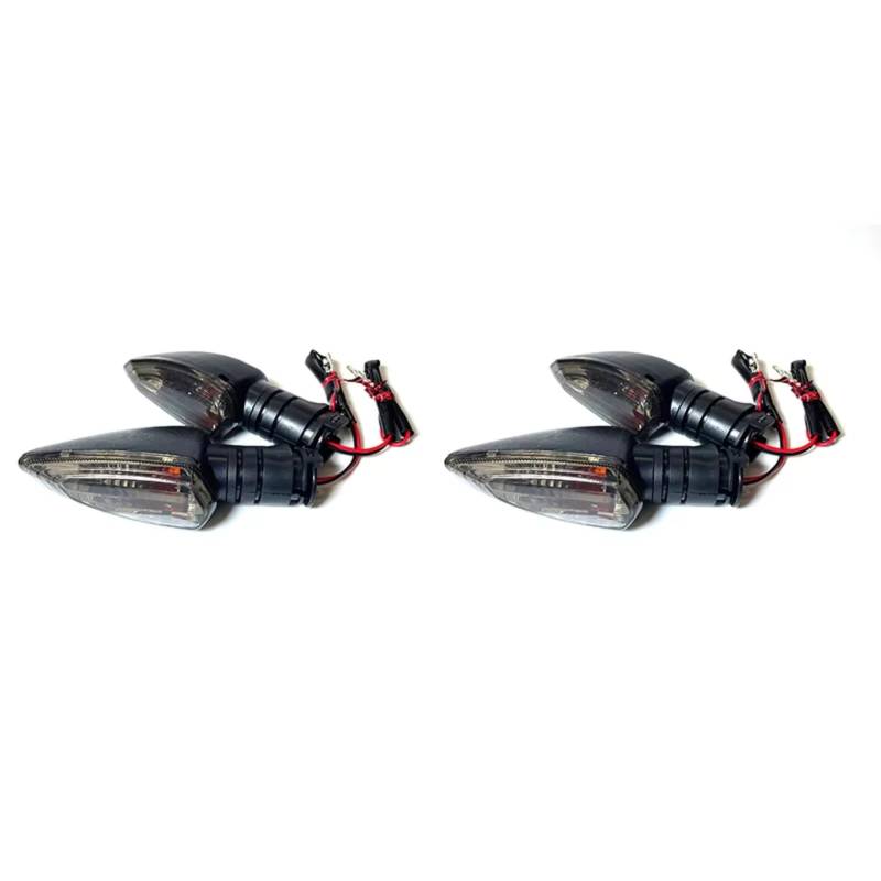 PQAWSFR Blinkerleuchten Kompatibel Mit Yamaha Für FZ16 2008-2013 Für FZS Für V2.0 2014-2018 Für V3.0 2019-2023 Motorrad Vorne Hinten Blinker Blinker Blinker(2 Pair Dark Gray) von PQAWSFR