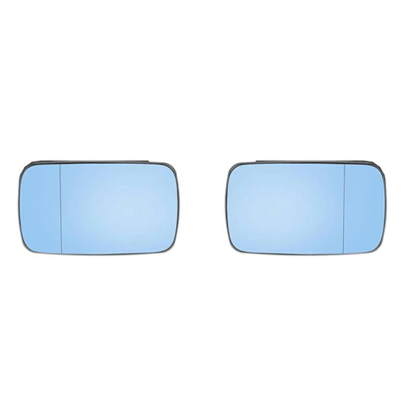 PQAWSFR Flügelspiegelglas Kompatibel Mit Für E46 Seitenspiegel Spiegel Links Rechts Autoglas Beheiztes Rückspiegelglas Autozubehör Auto Außenzubehör 51168250437 51168250438(Blue,Left and Right) von PQAWSFR