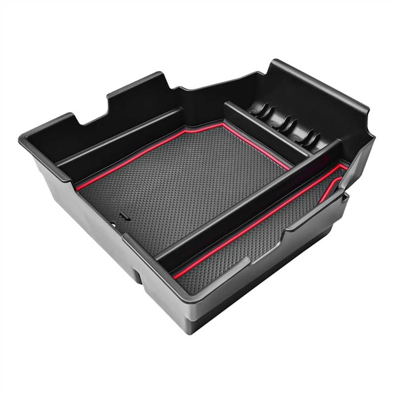 PQAWSFR Mittelkonsolen Organizer Kompatibel Mit Chevrolet Für Traverse 2018 2019 2020 2021 2022 2023 Auto-Armlehnen-Aufbewahrungsbox Center Tray Organizer Innenzubehör(Red) von PQAWSFR