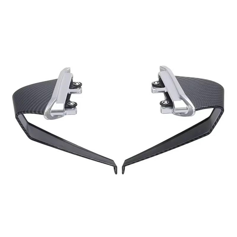 PQAWSFR Motorrad Spoilerlippe Kompatibel Mit Ducati Für Monster937/Plus 2021 2022 2023 2024 Motorrad Aerodynamischer Seitenabtrieb Für Nackte Spoiler Festes Winglet Für Flügel(Carbon Fiber -Silver) von PQAWSFR