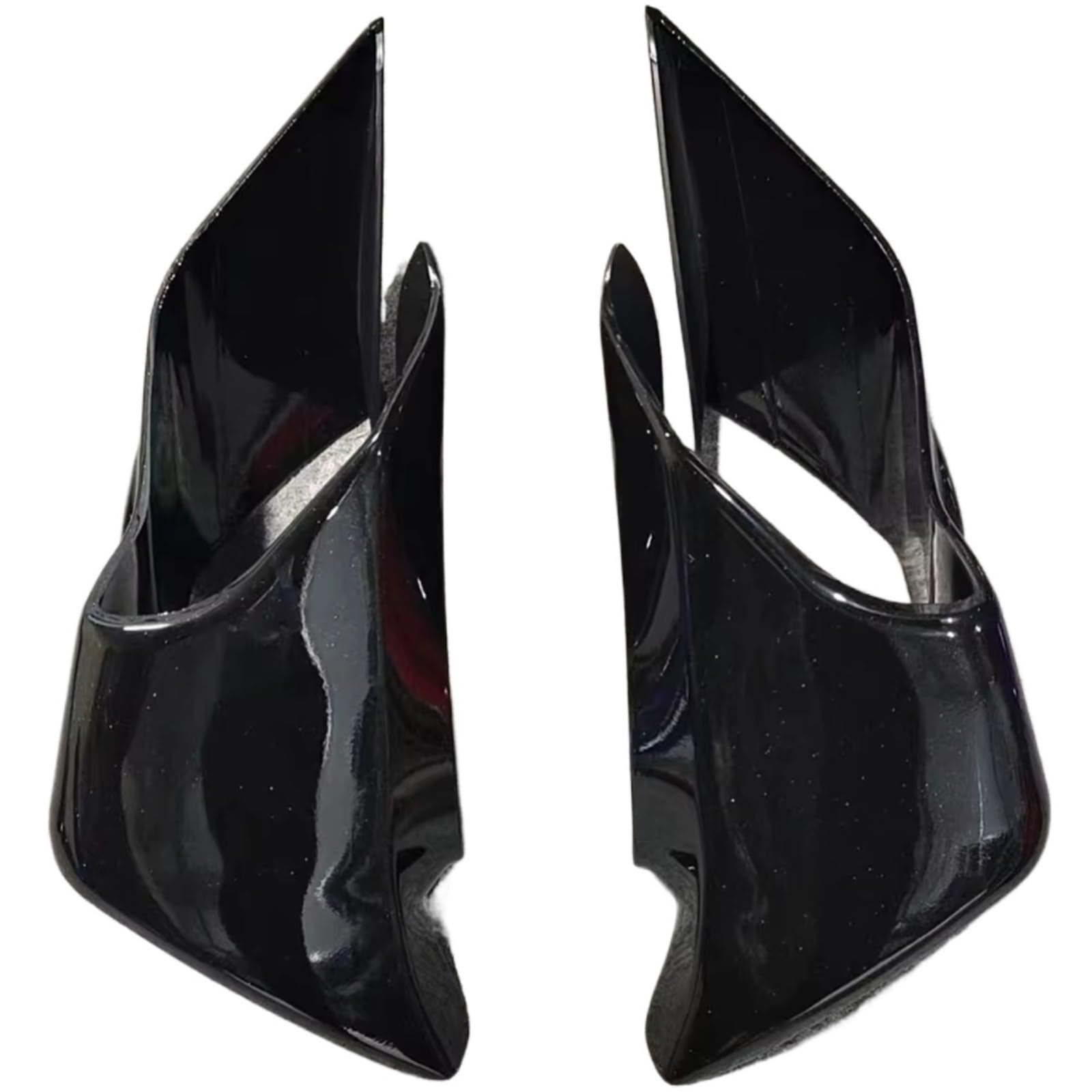 PQAWSFR Motorrad Spoilerlippe Kompatibel Mit Yamaha Für YZF-R3 2019–2023 Motorrad-Winglets Aerodynamisch Für Flügel-Kit Vorderseite Spoiler Zubehör Flossenverkleidung(Bright Black) von PQAWSFR