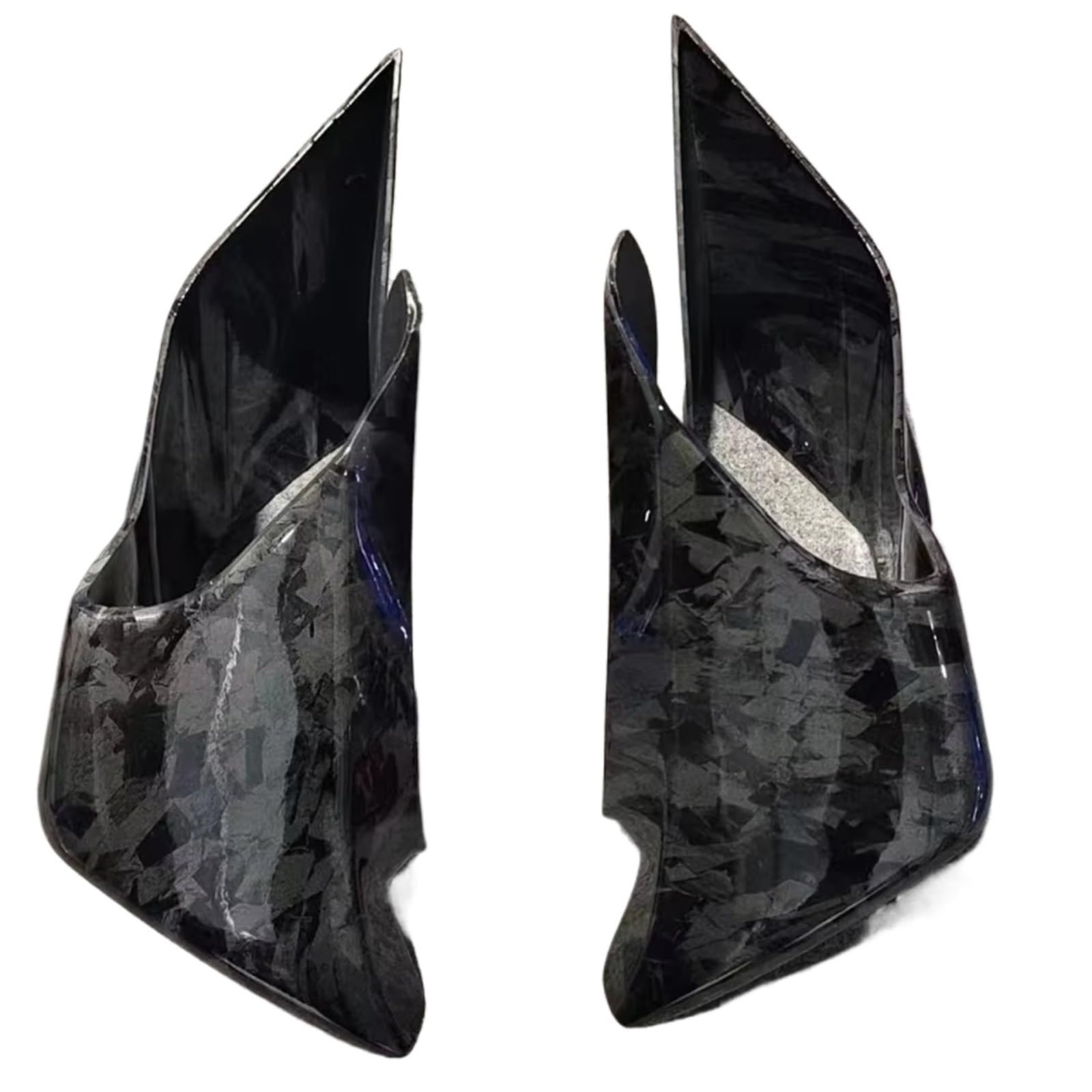 PQAWSFR Motorrad Spoilerlippe Kompatibel Mit Yamaha Für YZF-R3 2019–2023 Motorrad-Winglets Aerodynamisch Für Flügel-Kit Vorderseite Spoiler Zubehör Flossenverkleidung(Forged Carbon Paint) von PQAWSFR
