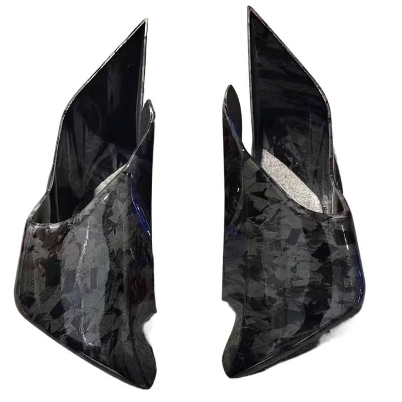 PQAWSFR Motorrad Spoilerlippe Kompatibel Mit Yamaha Für YZF-R3 2019–2023 Motorrad-Winglets Aerodynamisch Für Flügel-Kit Vorderseite Spoiler Zubehör Flossenverkleidung(Forged Carbon Paint) von PQAWSFR