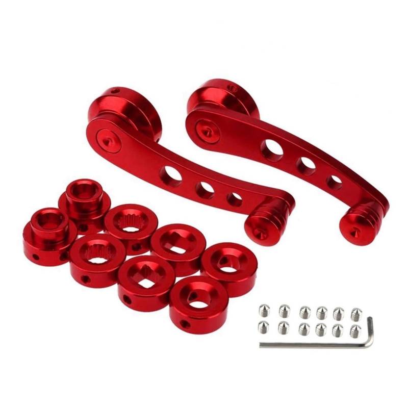 PQMIERA 1 Set Universal Auto Fenster Griff Wickler Heber Heber Fenster Griff Aluminium Legierung(Red) von PQMIERA