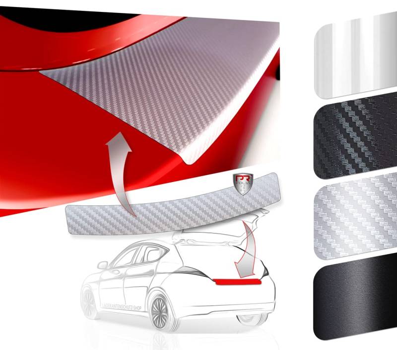 PR-Folia Ladekantenschutz Folie für Hyundai Santa Fe Typ TM ab Bj. 11/2020 - Schutzfolie Stoßstangenschutz Autofolie CARBON SILBER von PR-FOLIA
