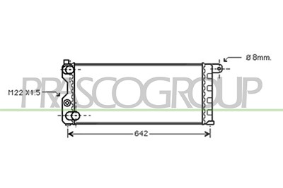 Prasco Kühler, Motorkühlung [Hersteller-Nr. AB017R001] für Autobianchi, Fiat, Lancia von PRASCO