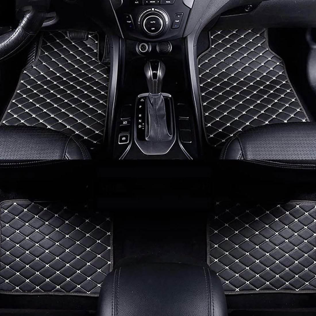 PREB Auto Fußmatten Set für Mitsubishi Lancer-ex 2010-2015, PU-Leder Schutz vor Verschmutzung rutschfeste Auto Fussmatten Zubehör,B/Black-White PREB Auto Fußmatten Set für Mitsubishi Lancer-ex 2010-2015, PU-Leder Schutz vor Verschmutzung rutschfeste Auto Fussmatten Zubehör,B/Black-White von PREB