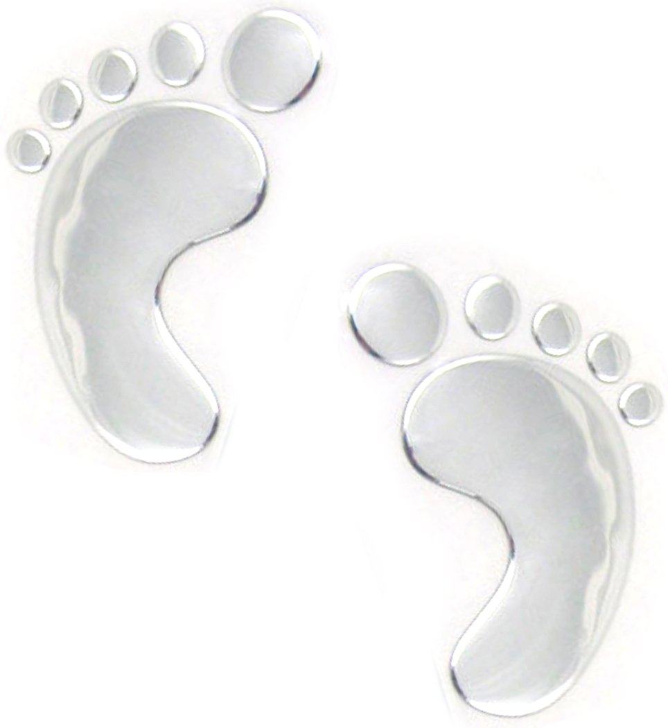 PRESKIN – 3D Fußabdruck Baby Chrom Silber Aufkleber Selbstklebende Metall-Optik Relief-Sticker Decal für Auto, KFZ, Motorrad, Roller, Notebook, Haustür, Kühlschrank … von PRESKIN