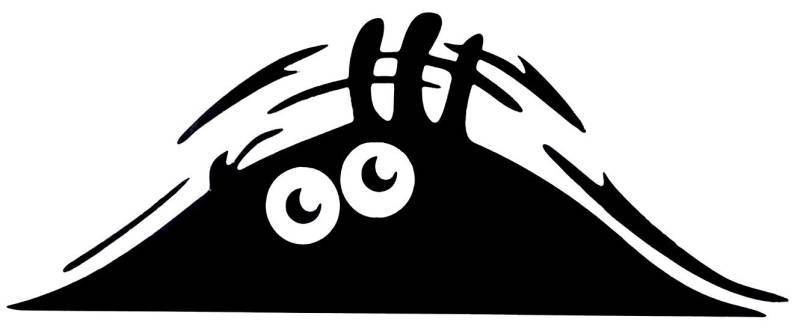 PRESKIN – witziger Monster Aufkleber mit Augen, Selbstklebender Sticker Decal für Auto, KFZ, Motorrad, Roller, Notebook, Haustür, Kühlschrank Wand … von PRESKIN
