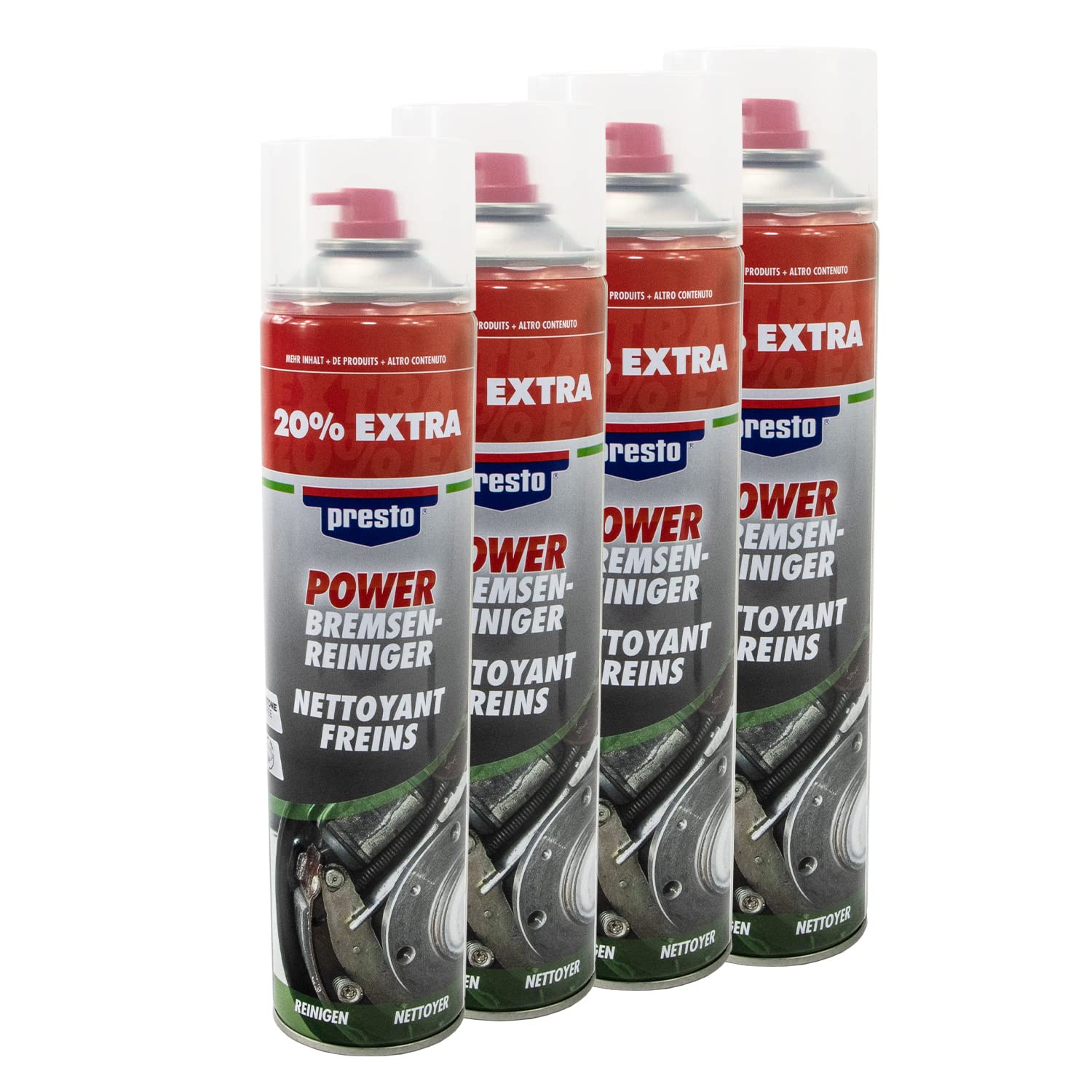 Bremsenreiniger Power Teilereiniger Spray Presto 307287 4 X 600 ml von PRESTO_bundle