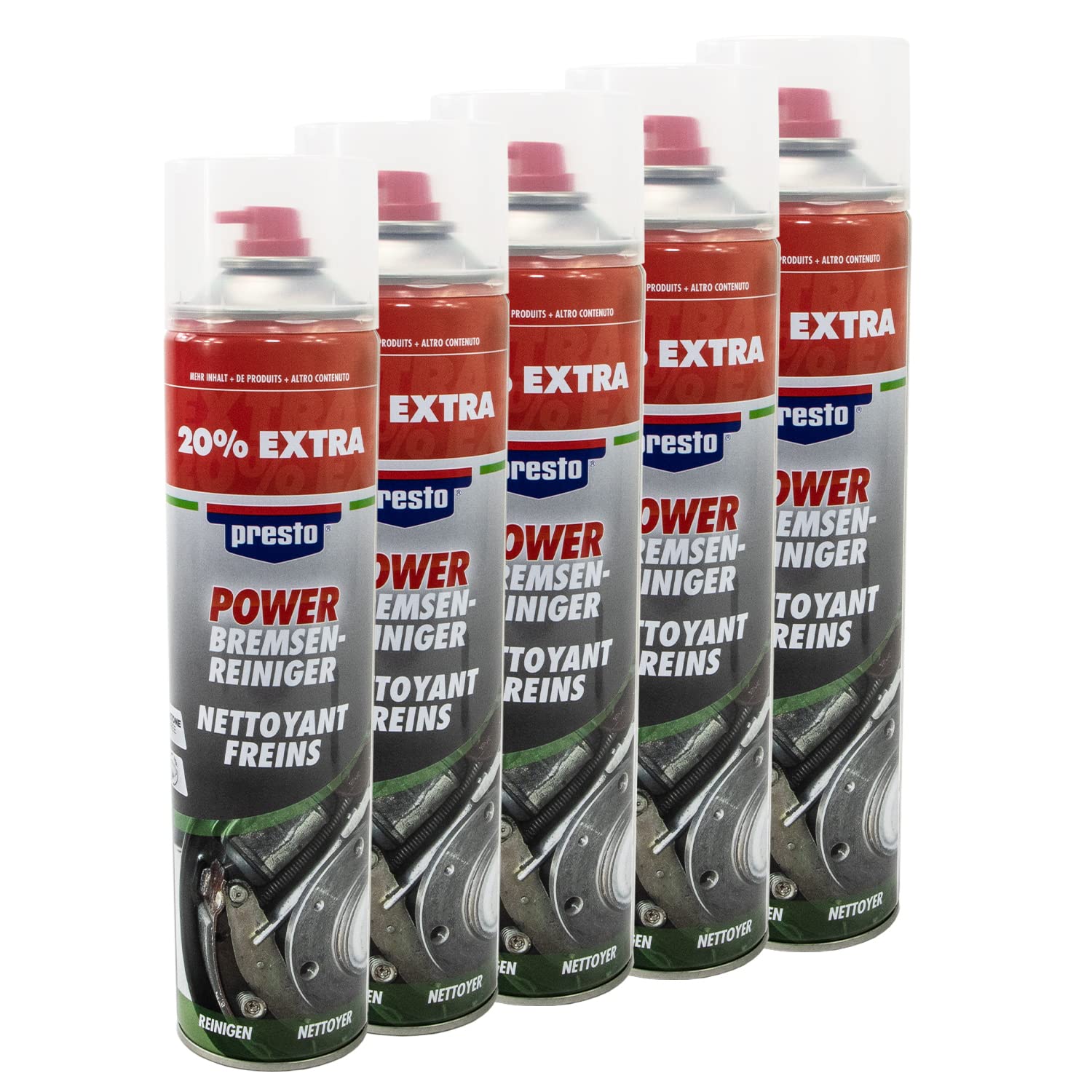 PRESTO_bundle Bremsenreiniger Power Teilereiniger Spray Presto 307287 5 X 600 ml von PRESTO_bundle