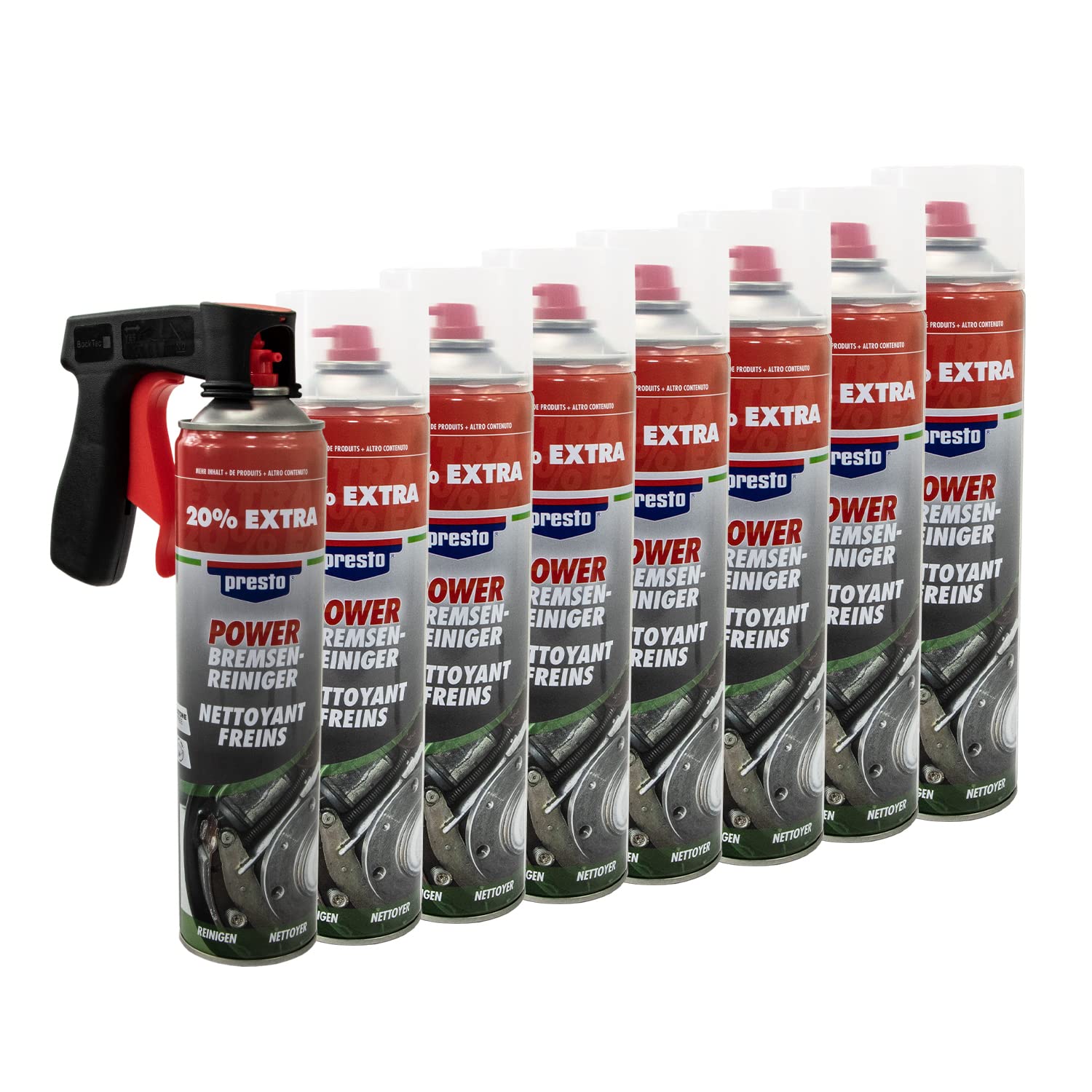 Bremsenreiniger Power Teilereiniger Spray Presto 307287 8 X 600 ml mit Pistolengriff Bremsenreiniger Power Teilereiniger Spray Presto 307287 8 X 600 ml mit Pistolengriff von PRESTO_bundle