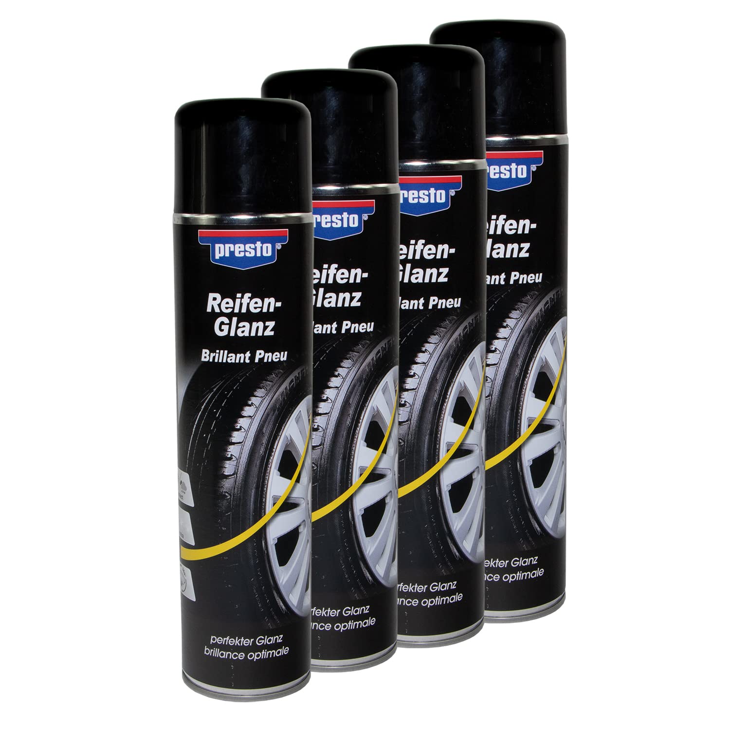 PRESTO_bundle Reifenglanz Spray Reifenpflege Schutz Glanz Versiegelung Presto 383458 4 X 600 ml von PRESTO_bundle