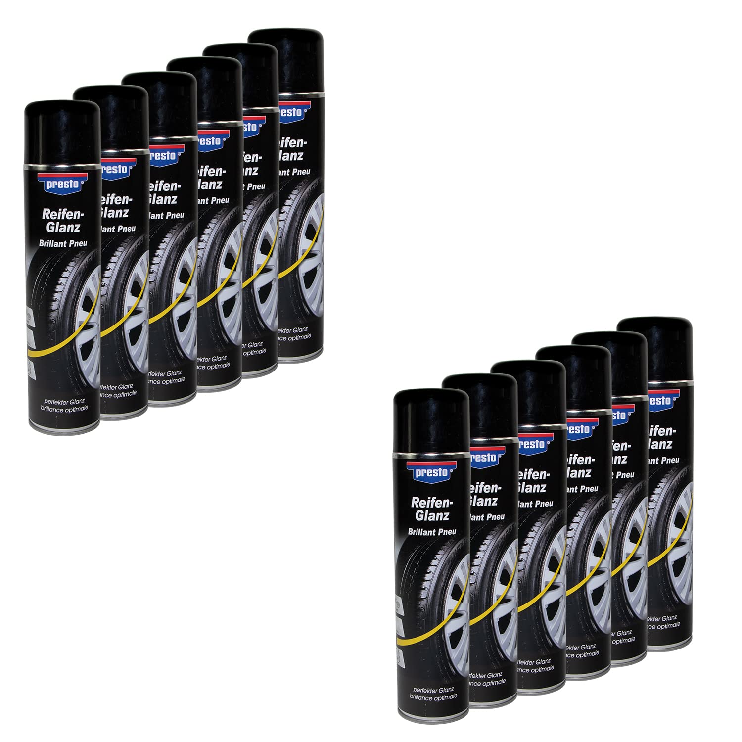 Reifenglanz Spray Reifenpflege Schutz Glanz Versiegelung Presto 383458 12 X 600 ml von PRESTO_bundle