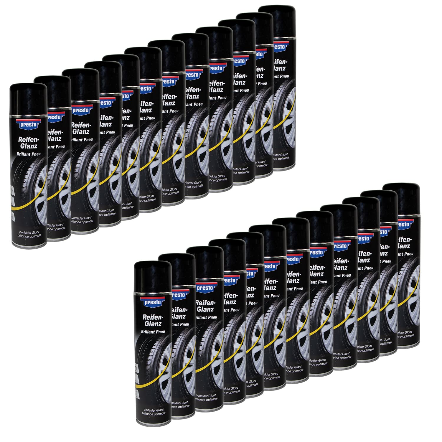Reifenglanz Spray Reifenpflege Schutz Glanz Versiegelung Presto 383458 24 X 600 ml Reifenglanz Spray Reifenpflege Schutz Glanz Versiegelung Presto 383458 24 X 600 ml von PRESTO_bundle