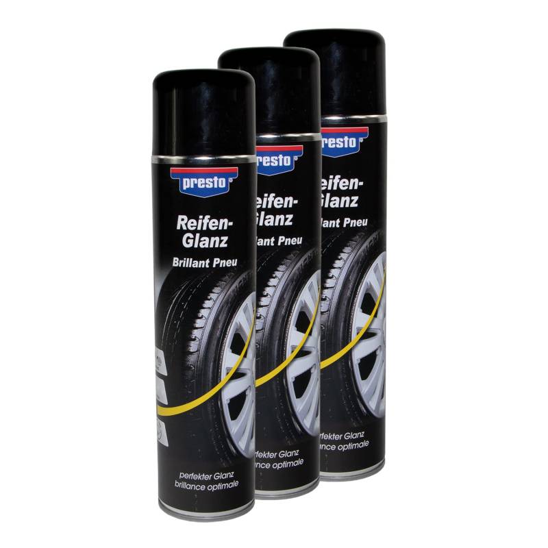 Reifenglanz Spray Reifenpflege Schutz Glanz Versiegelung Presto 383458 3 X 600 ml von PRESTO_bundle