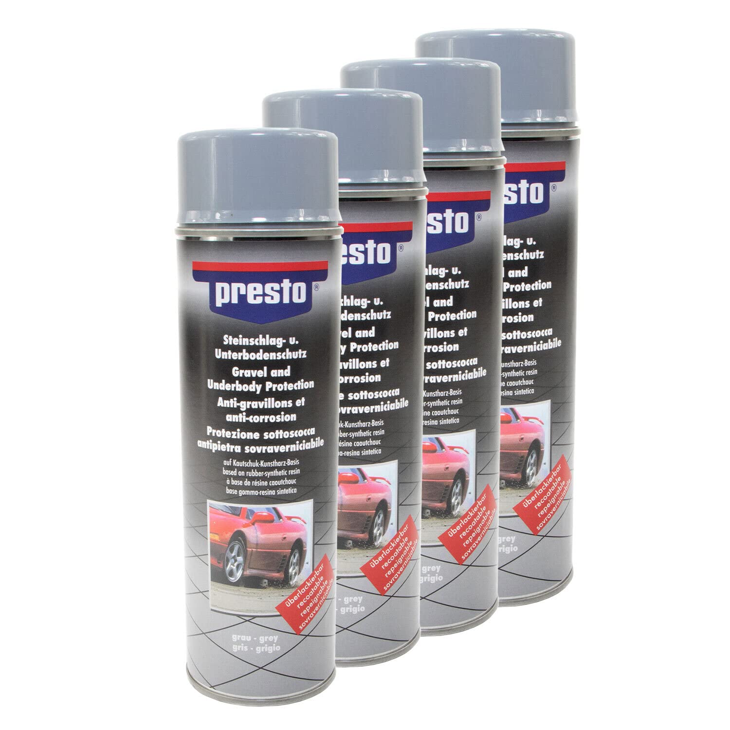 Steinschlag & Unterbodenschutz UBS Spray Hell Grau Presto 306031 4 X 500 ml von PRESTO_bundle