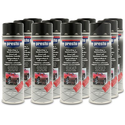 Presto 12x 500ml Steinschlag- und Unterbodenschutz schwarz [Hersteller-Nr. 306024] von PRESTO