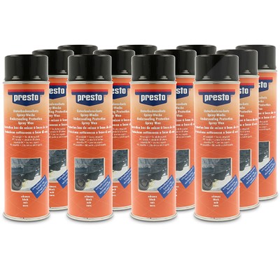 Presto 12x 500ml Unterbodenschutz auf Wachsbasis schwarz [Hersteller-Nr. 690181] von PRESTO