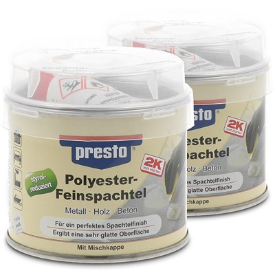 Presto 2x 250g Polyester Feinspachtel [Hersteller-Nr. 601211] von PRESTO