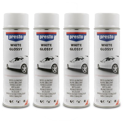 Presto 4x 500 ml Universal Spray, weiß glänzend von PRESTO