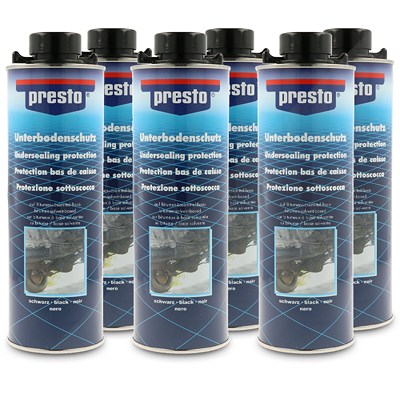 Presto 6x 1 L Unterbodenschutz Bitumen schwarz [Hersteller-Nr. 603239] von PRESTO