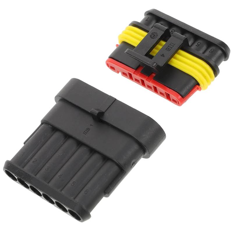 PRETYZOOM 1 Satz Autokabelverbinder Männlich Und Weiblich Wasserdicht Für Den Außenbereich Für Boote Autos 6 Poliger Stecker Männlich Und Weiblich Autokabelstecker 6 Polige von PRETYZOOM
