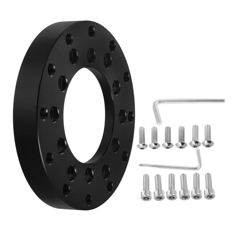 PRETYZOOM 1 Satz Bootslenkrad Lenkradadapter Lenkradverbindung Lenkradzubehör Spielsteuerung Adapter Rennsimulationsadapter Reparatursatz für Lenkrad Lenkrad-Adapterplatte Metall Black von PRETYZOOM