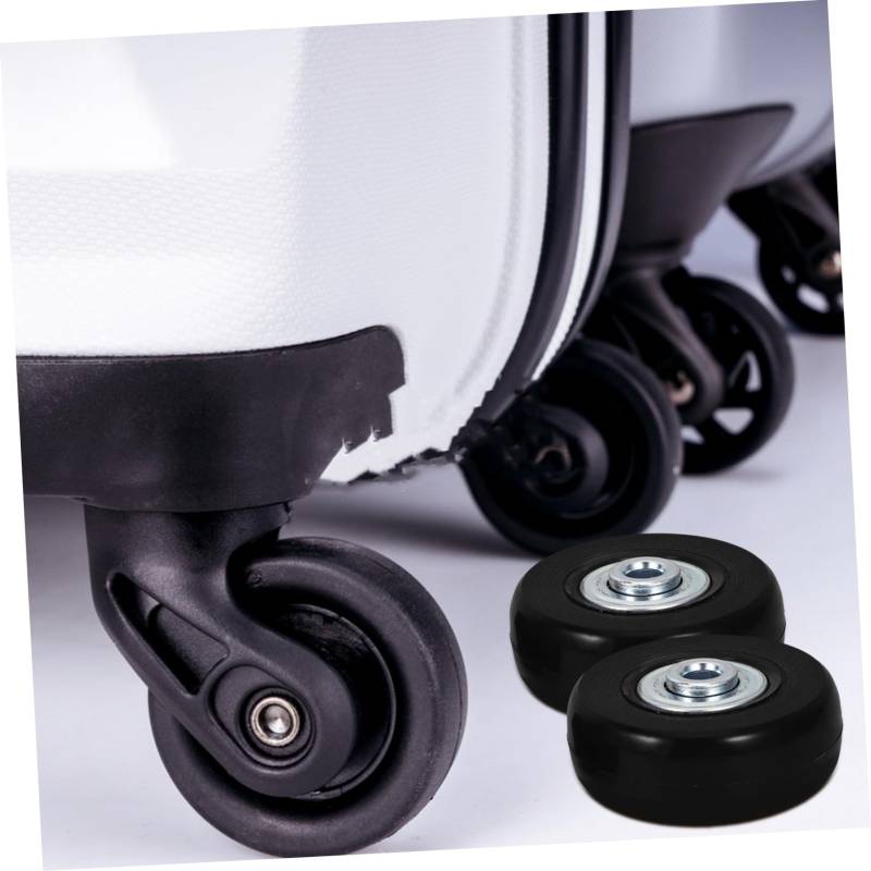 PRETYZOOM 2 Stück Kofferräder Koffer mit Rollen Ersatz Räder für Trolley klein Rad Lenkrollen Koffer mit Rädern Gepäckräder Gepäckrollen austauschen Räder für Gepäck Aluminiumlegierung Black von PRETYZOOM