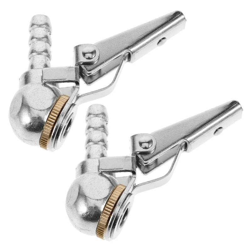 PRETYZOOM 2 Stück Reifenluftclip Schlauchentfernung Für Druckschloss Auto Reifenfüller Chuck Autoreifen Dually Reifenfüller Mit Kompressor Kupfer Silber von PRETYZOOM
