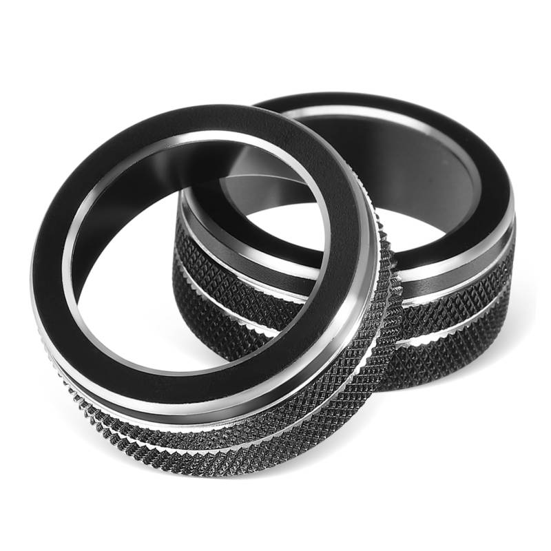 PRETYZOOM 2 Stück Zierring Des Klimaanlagenknopfes Knopfabdeckung Für Die Mittelkonsole Des Autos Autoknopfabdeckung Verkleidung Des Schalterknopfs Der Mittelkonsole Aluminiumlegierung Black von PRETYZOOM