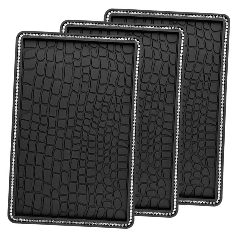 PRETYZOOM 3 Stücke Auto Matte Auto Armaturenbrett Matte Anti Slip Dashboard Pad Schwarz von PRETYZOOM