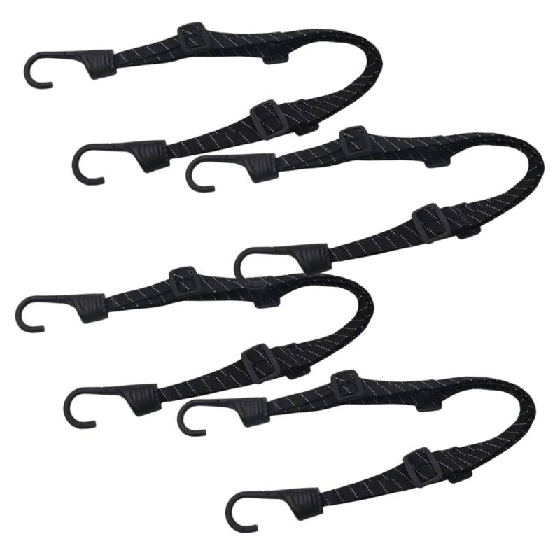 PRETYZOOM 4 Stück Gurt Befestigungsseil für Fahrradladungen elastische Kordel mit Haken bewegliche Riemen Gepäck Seil Riemen mit Haken schwer Motorradgepäckbänder Bungee Cord Abs Schwarz von PRETYZOOM