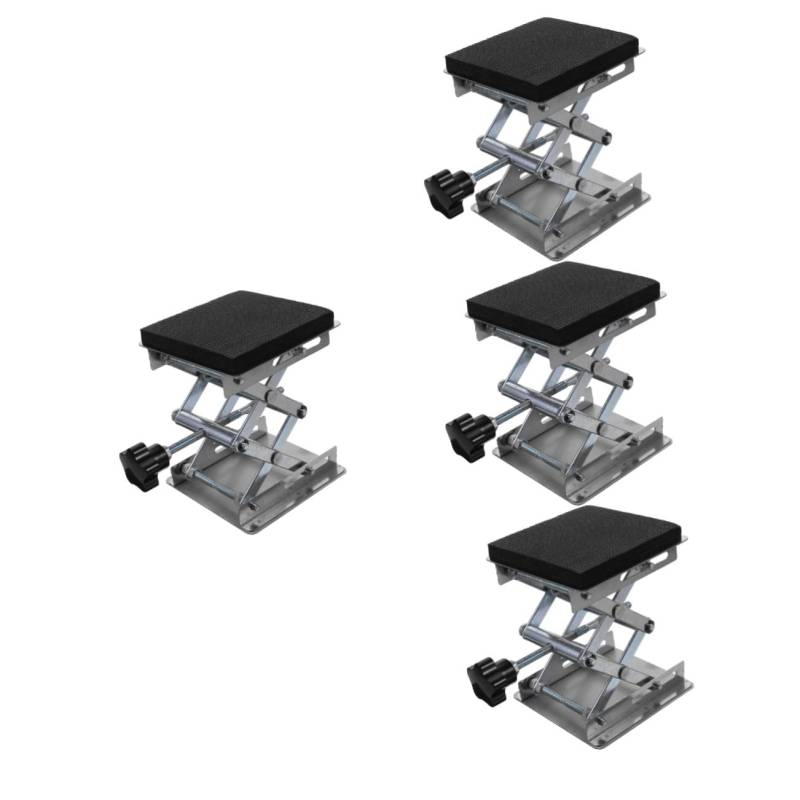 PRETYZOOM 4 Stück Scherenplattform Verstellbare Wagenheberständer Hubtischständer Hebebühne Heben Handbuch Hubwagen Verstellbare Plattform Stand Jack-Lift-plattform Jack-plattform Edelstahl von PRETYZOOM