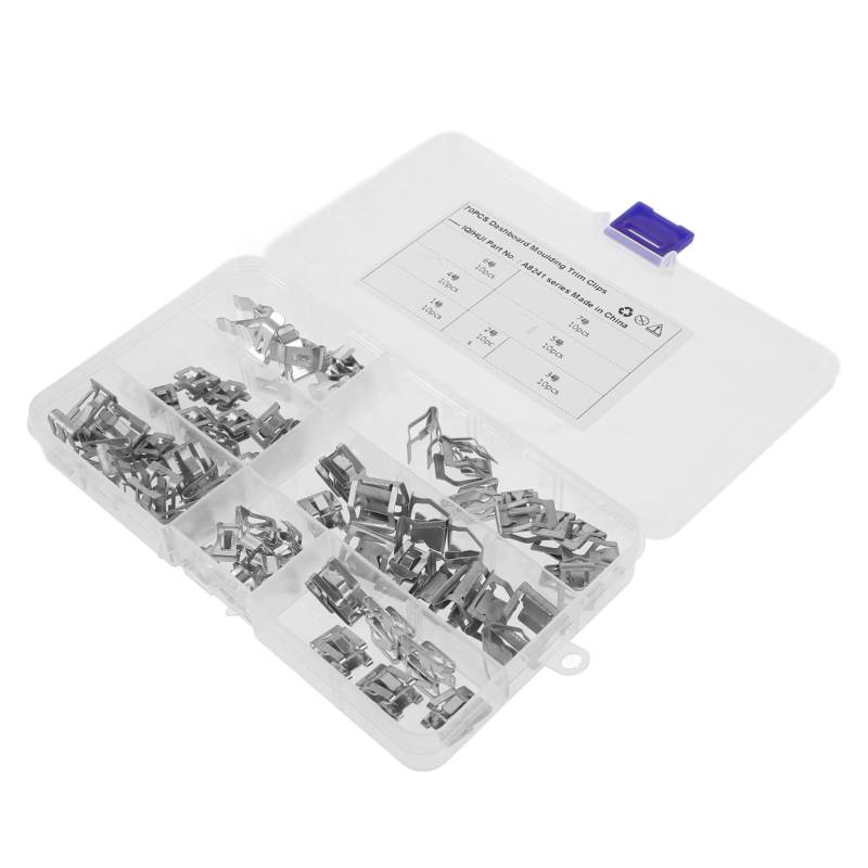 PRETYZOOM 70 Stück Auto Halteklammern Zierklammern Autoteile Zubehör Armaturenbrett Zierklammer Zierleistenklammern Auto Clip Kit Vinyl Befestigungsklammer Blaue Liner Clips Weißer von PRETYZOOM