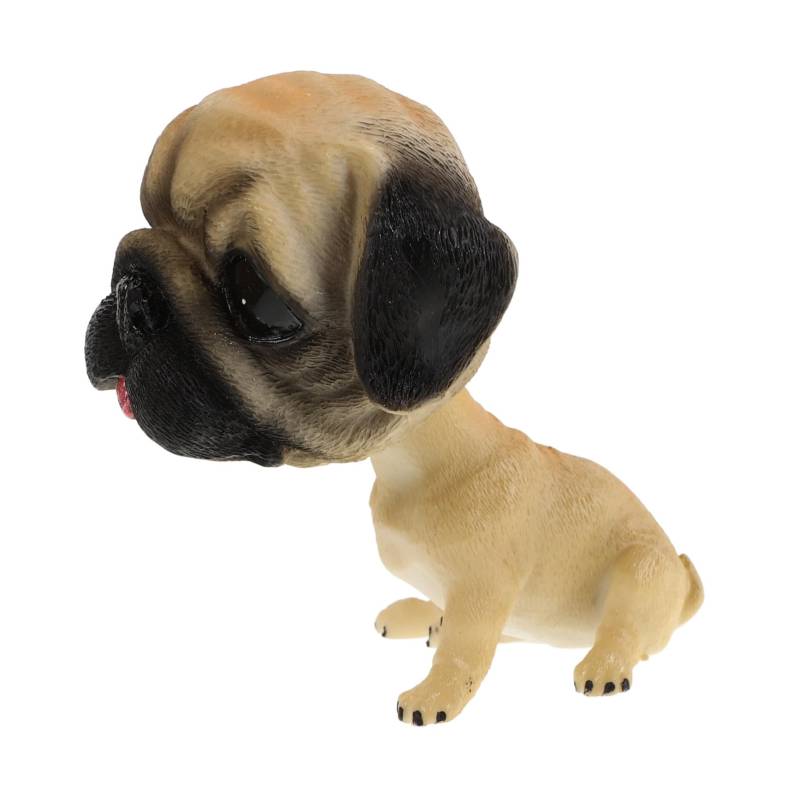 PRETYZOOM Bommel-hundeverzierung Süßes Weißes Hundeauto-armaturenbrettdekor Wackelkopfhund Dackel Stofftier Armaturenbrett-bobbleheads Schaukelauto Dekoration Mops-statue Wackelköpfe Harz von PRETYZOOM