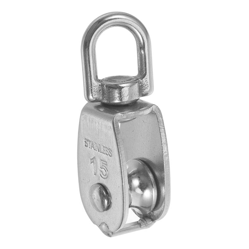 PRETYZOOM Riemenscheibe aus Edelstahl Draht Lager Heberolle Block schwer schwenkbare Heberolle flaschenzug strapazierfähige Riemenscheibe Antriebsrad Rostfreier Stahl Silver von PRETYZOOM