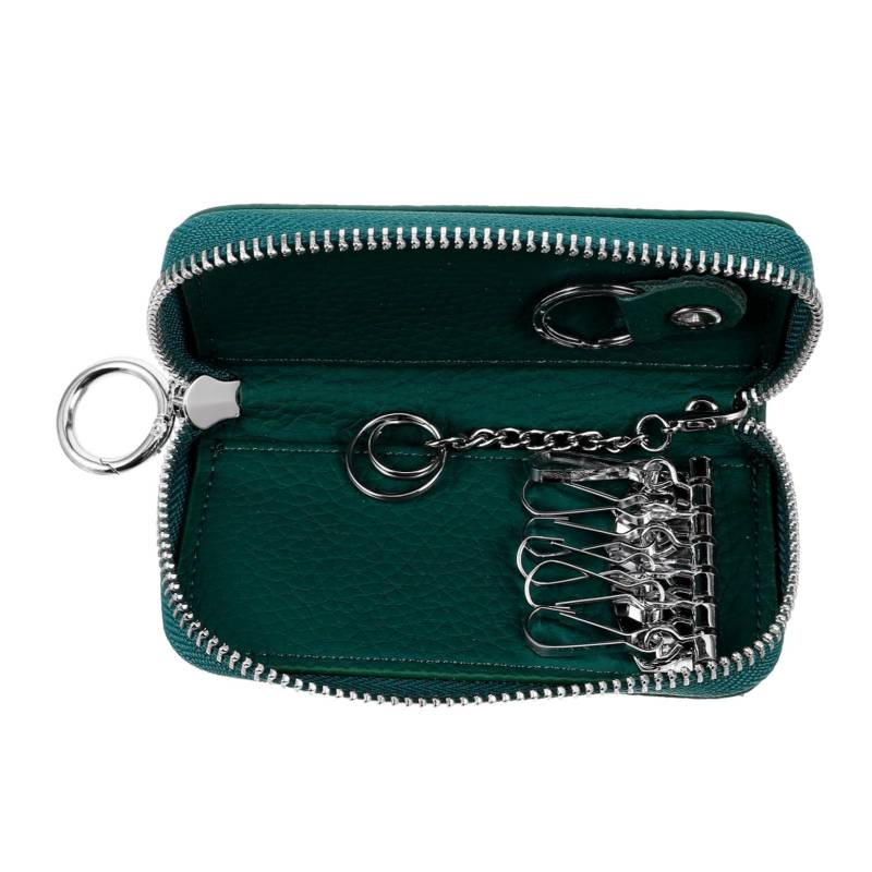 PRETYZOOM Schlüsselbox Schlüsseltasche Halter Auto-Schlüsselanhänger-Tasche Schlüsseletuis Schlüsselorganisator Tasche für Autoschlüssel Schlüsselbeutel Echtes Leder Green von PRETYZOOM