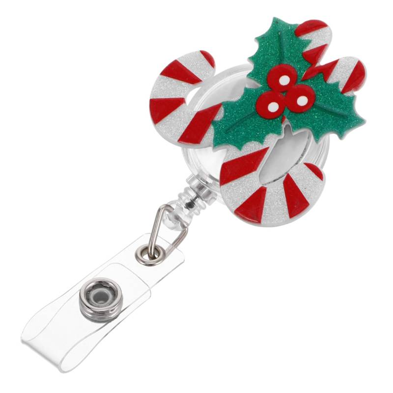 PRETYZOOM Weihnachts-Abzeichenrolle Ausweishalter Karte mit Inhaber Weihnachtsabzeichenrolle Weihnachtsabzeichenhalter Krankenschwester -Abzeichenrollenhalter Versenkbare Abzeichenrollen Abs von PRETYZOOM
