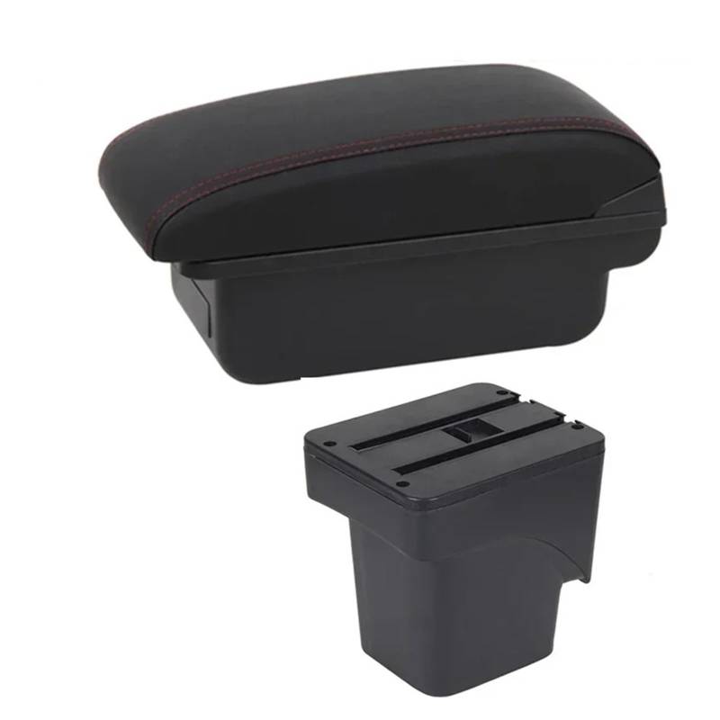 Center Konsole Trim Für Focus 2 Mk2 2005 2006 2007 2008 2009 2010 2011 Auto Dual Layer Armlehne Box Center Console Storage Arm Rest Mittelkonsole Rahmen(B1 Red Line) von PRFGSGVBV
