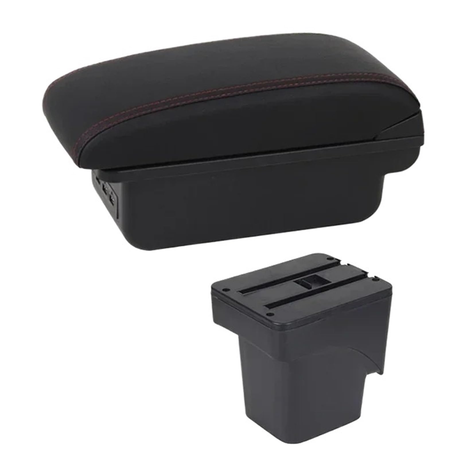 Center Konsole Trim Für Focus 2 Mk2 2005 2006 2007 2008 2009 2010 2011 Auto Dual Layer Armlehne Box Center Console Storage Arm Rest Mittelkonsole Rahmen(C1 Red Line) von PRFGSGVBV
