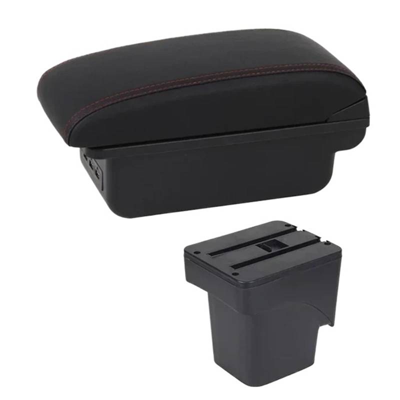 Center Konsole Trim Für Focus 2 Mk2 2005 2006 2007 2008 2009 2010 2011 Auto Dual Layer Armlehne Box Center Console Storage Arm Rest Mittelkonsole Rahmen(C1 Red Line) von PRFGSGVBV