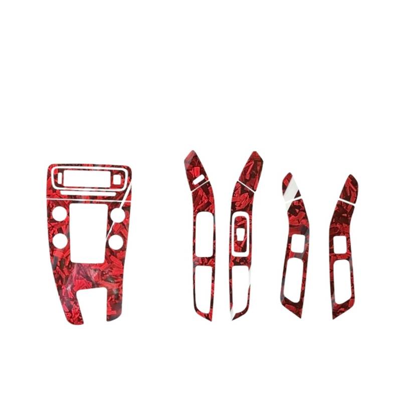 Center Konsole Trim Für S60 Für V60 2011-2017 Autofolie Innenaufkleber Mittelkonsole Getriebe Armaturenbrett Lufttürgriff Lift Panel Carbon Mittelkonsole Rahmen(Forged Red Carbon,Right Hand Drive) von PRFGSGVBV