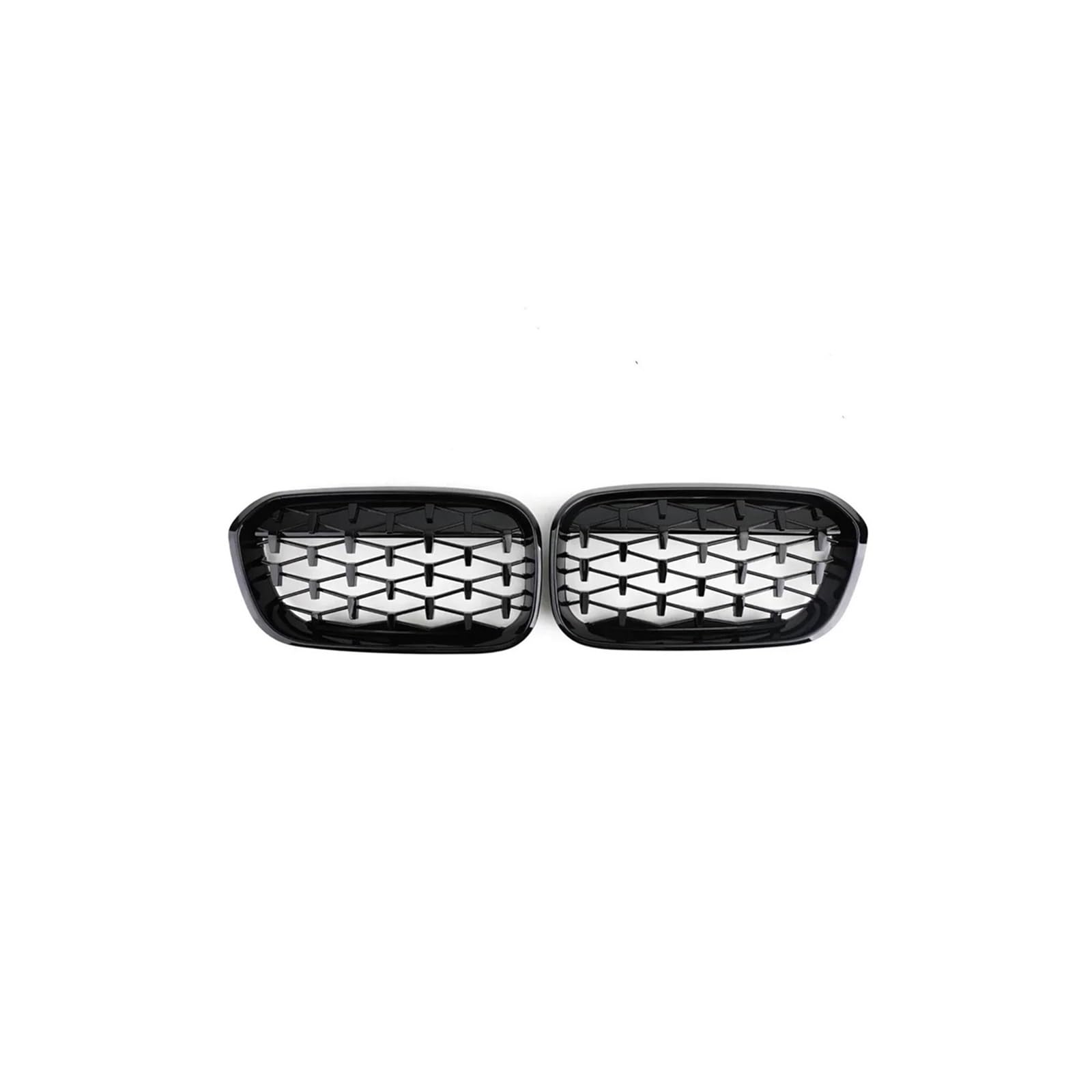 Haubengrill 2Pcs Für 1 Serie F20 F21 2012-2019 Auto Vorderen Stoßfänger Gitter Nieren Grill Racing Glanz Schwarz Vorne Haube Kühlergrill(Diamonds-ChromeBlack) von PRFGSGVBV