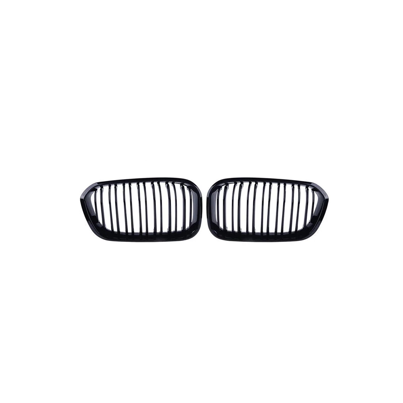 Haubengrill 2Pcs Für 1 Serie F20 F21 2012-2019 Auto Vorderen Stoßfänger Gitter Nieren Grill Racing Glanz Schwarz Vorne Haube Kühlergrill(Double-Glossy Black) von PRFGSGVBV