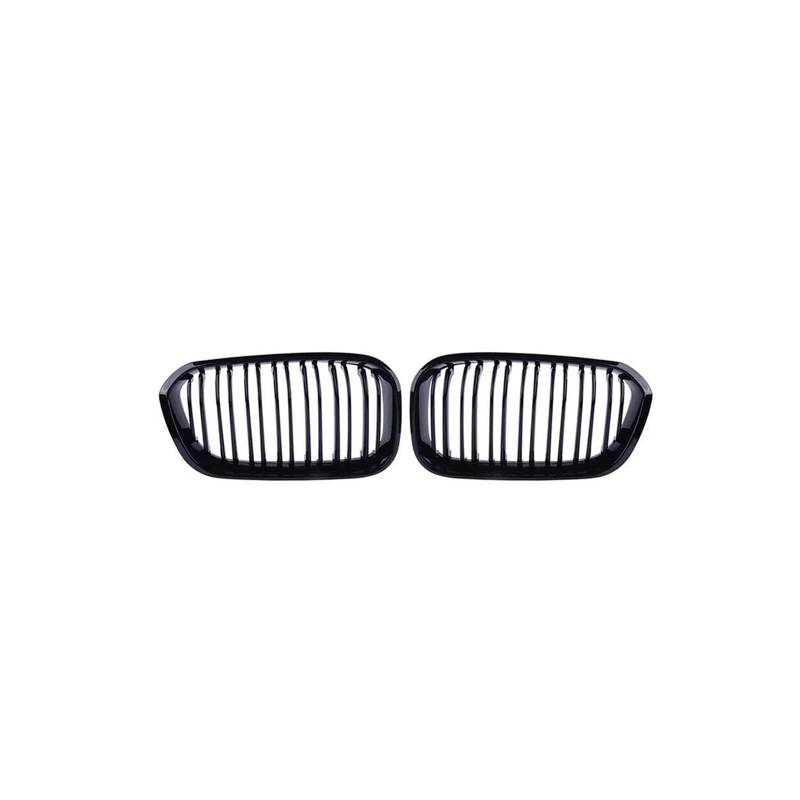 Haubengrill 2Pcs Für 1 Serie F20 F21 2012-2019 Auto Vorderen Stoßfänger Gitter Nieren Grill Racing Glanz Schwarz Vorne Haube Kühlergrill(Double-Glossy Black) von PRFGSGVBV