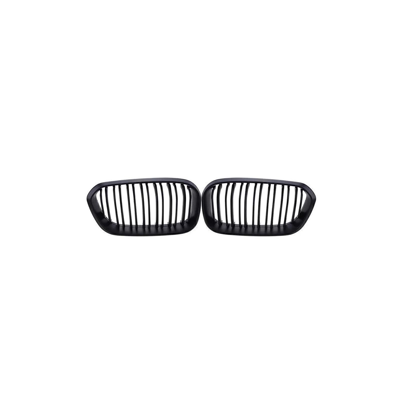 Haubengrill 2Pcs Für 1 Serie F20 F21 2012-2019 Auto Vorderen Stoßfänger Gitter Nieren Grill Racing Glanz Schwarz Vorne Haube Kühlergrill(Double-Matte Black) von PRFGSGVBV