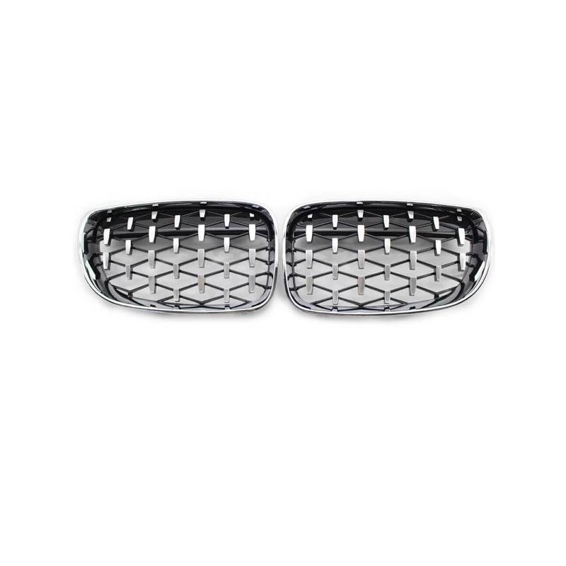 Haubengrill Für 1Serie E81 E87 E82 E88 128I 130I 135I 2007-2011 Auto Frontstoßstange Kühlergrill Vorne Haube Kühlergrill(Diamonds-Silver) von PRFGSGVBV