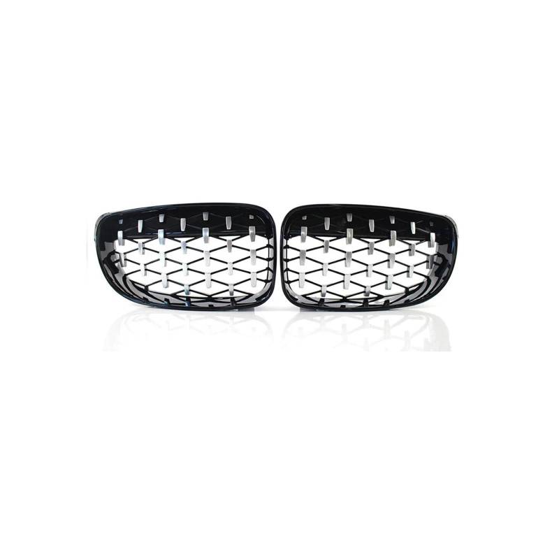 Haubengrill Für 1Serie E81 E87 E82 E88 128I 130I 135I 2007-2011 Diamanten Stil Chrom Frontstoßstangengrill Vorne Haube Kühlergrill(Diamonds-Chrome) von PRFGSGVBV