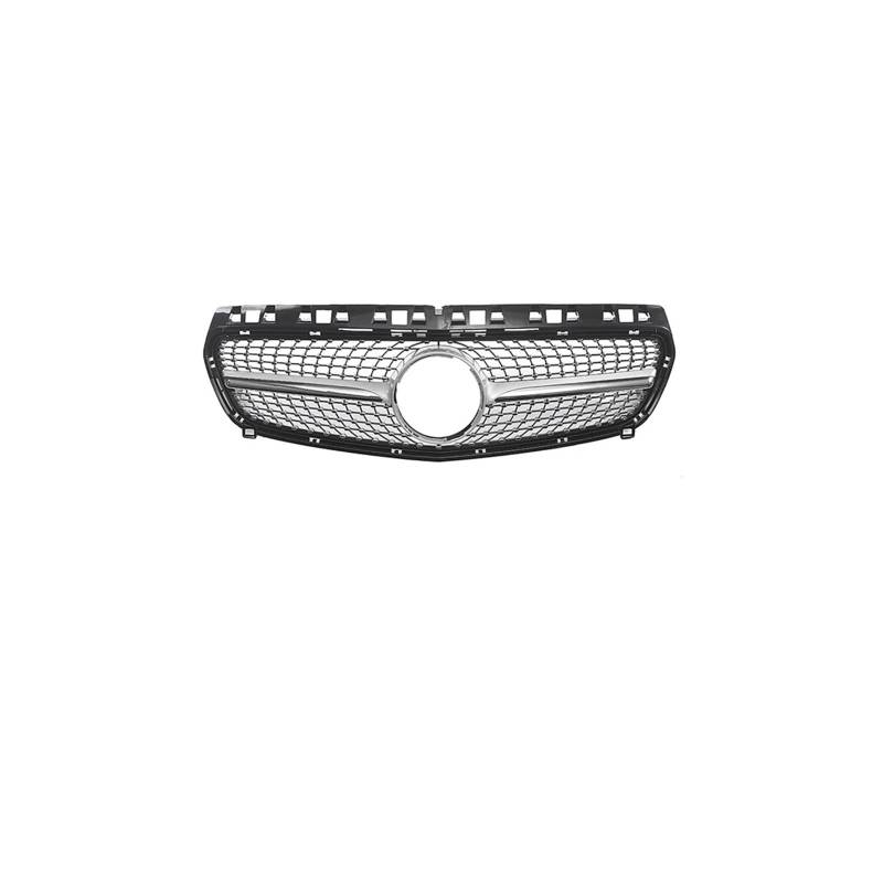 Haubengrill Für A Für Klasse W176 A180 A200 A220 A250 A260 A45 2013-2015 Auto Front Kühlergitter Stoßstangengrill Vorne Haube Kühlergrill(Silver) von PRFGSGVBV